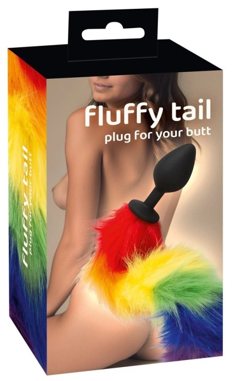 You2Toys Fluffy Tail Rainbow silikonowy model z kolorowym ogonem 42 cm