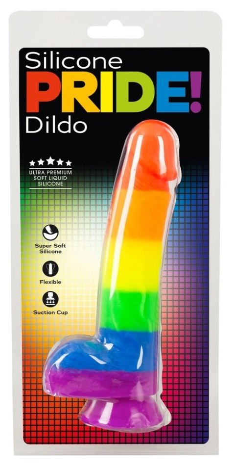 You2Toys PRIDE! silikonowy model intymny tęczowy 21 cm z podstawą