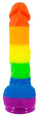 You2Toys PRIDE! silikonowy model intymny tęczowy 21 cm z podstawą
