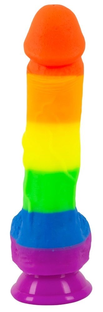 You2Toys PRIDE! silikonowy model intymny tęczowy 21 cm z podstawą