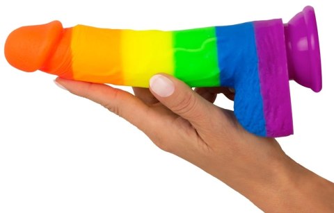 You2Toys PRIDE! silikonowy model intymny tęczowy 21 cm z podstawą