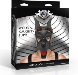 Alpha Dog Czarna maska z uszami i zdejmowaną częścią pyska, uniwersalna