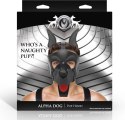 Alpha Dog Czarna maska z uszami i zdejmowaną częścią pyska, uniwersalna