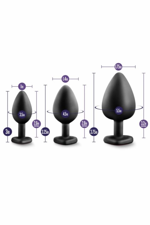 Blush Luxe Bling Plugs Zestaw Treningowy Czarny z Czerwonymi Kryształami