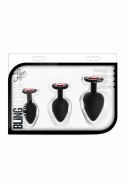Blush Luxe Bling Plugs Zestaw Treningowy Czarny z Czerwonymi Kryształami