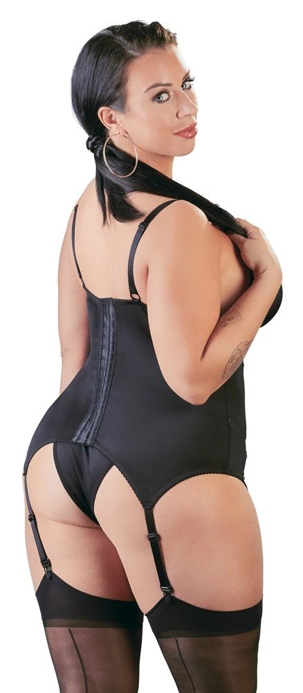 Cottelli Collection Cami Suspender Set 4XL koronkowy komplet z pasem