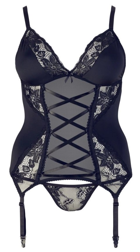 Cottelli Collection Cami Suspender Set 4XL koronkowy komplet z pasem