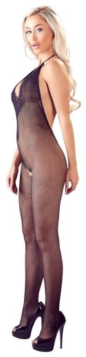 Cottelli Collection Net Catsuit S-L z koronką, czarny, otwarty tył
