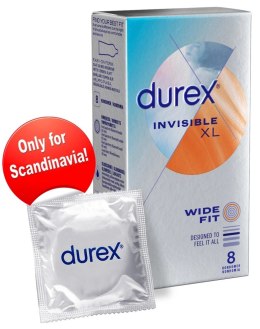 Durex Invisible XXL ultracienkie prezerwatywy 8 sztuk szerokość 60 mm