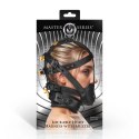 Master Series Vegan Head Gear z blokadą i kagańcem, czarny, regulowany