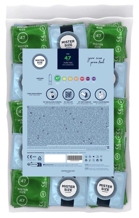 Mister Size 47 mm 100 szt. - precyzyjnie dopasowane, cienkie prezerwatywy