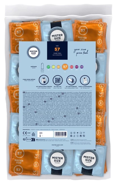 Mister Size 57 mm - prezerwatywy ultracienkie 100 sztuk, nawilżane
