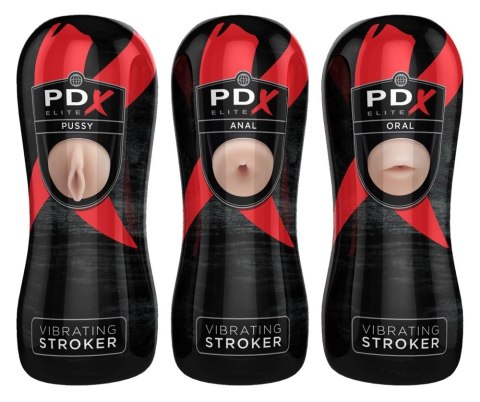Pipedream PEE Vibrating Stroker Display - zestaw z funkcją wibracji, 17,5 cm