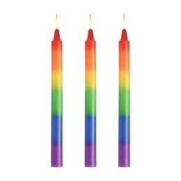 Pride Candles Zestaw 3 Kolorowych Świec Rainbow Drip 19cm Bezzapachowe