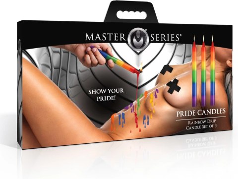Pride Candles Zestaw 3 Kolorowych Świec Rainbow Drip 19cm Bezzapachowe