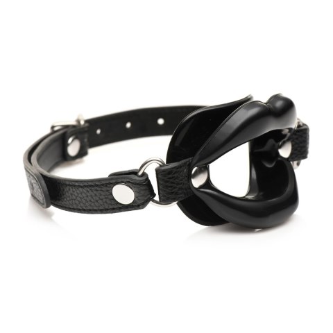 XR Brands Labios Jugosos silikonowy kaganiec z otwartą ustami czarny