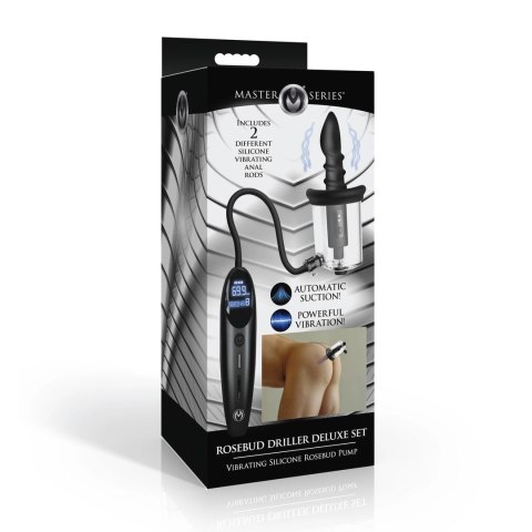 XR Brands Rosebud Driller Zestaw Intymny z Wibracjami i Systemem Ssania Transparentny