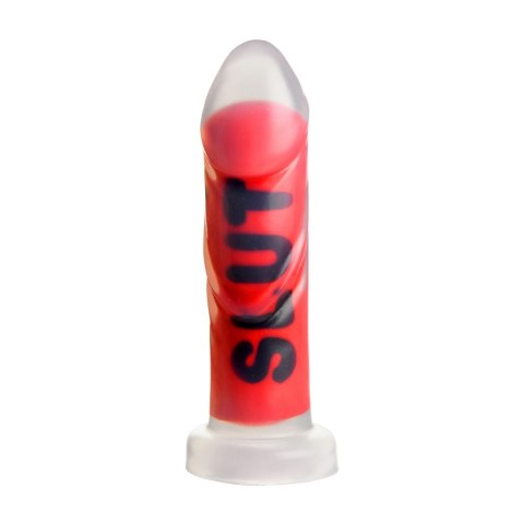 XR Brands SLUT Model Silikonowy czerwony 18,5 cm - Przyssawka i paski
