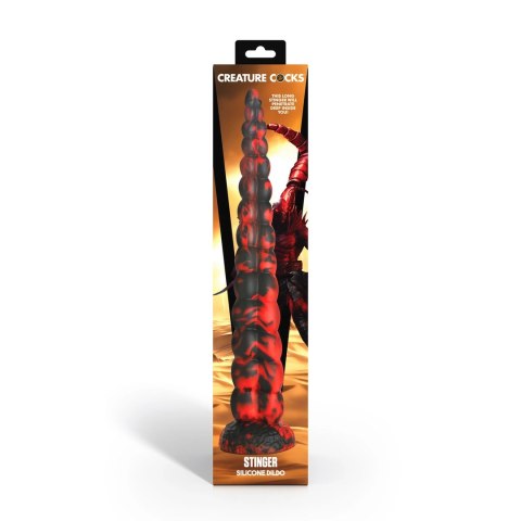 XR Brands Stinger silikonowy model intymny czerwono-czarny 37 cm