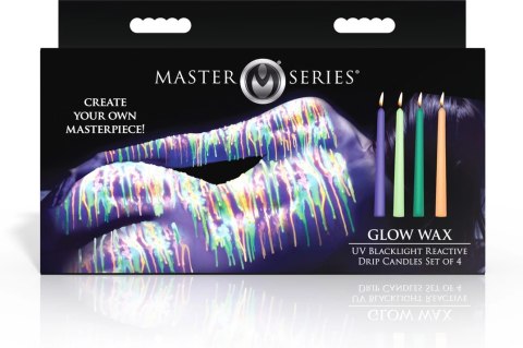 XR Brands Świeczki UV Blacklight Reactive 4 kolory zestaw 19 cm