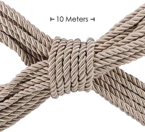 Shots Bondage Rope 10m złoty - wytrzymała lina poliestrowa