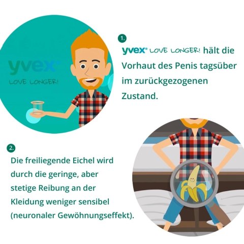 Yvex Love Longer - zestaw 10 elastycznych nakładek anatomicznych, 5 cm