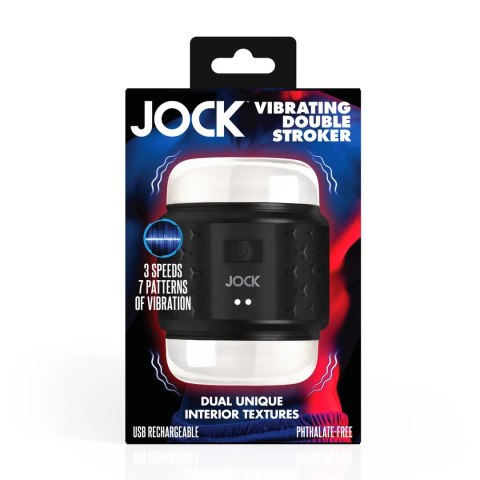 JOCK Double Stroker Black - wibrująca maszyna intymna, dwustronna, IPX7