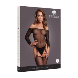 Leg Avenue Bodystocking Off-Shoulder Czarny/Złoty Brokat One Size