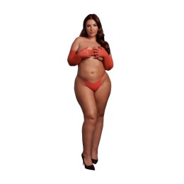 Leg Avenue Opera Gloves Plus Size czerwono-złote brokat XL-4XL