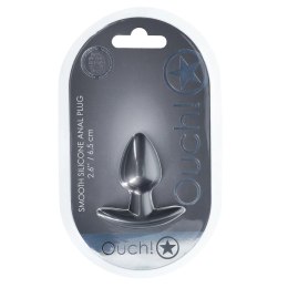 OUCH! Smooth Silicone Plug Small 2.6cm Gunmetal - kompaktowy model