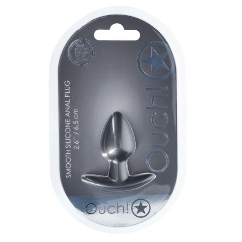 OUCH! Smooth Silicone Plug Small 2.6cm Gunmetal - kompaktowy model