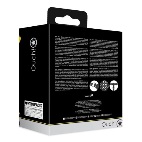 OUCH! Xtreme Pas Intymny PU Skorzany z Regulowanymi Paskami Czarny