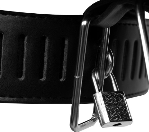 OUCH! Xtreme pas intymny damski z pasami na uda czarny PU Leather