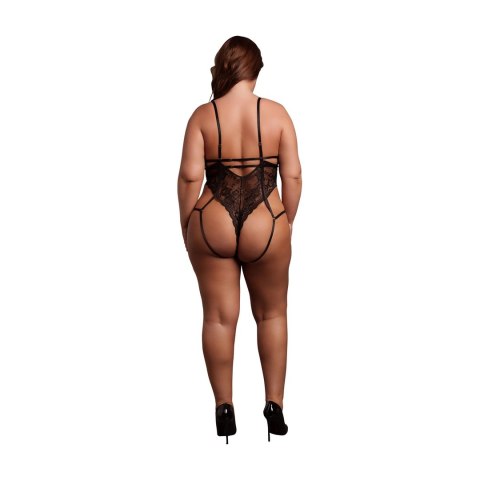 Obsessive Bodysuit Plus Size Black - Model z koronką i regulacją