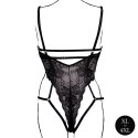 Obsessive Bodysuit Plus Size Black - Model z koronką i regulacją