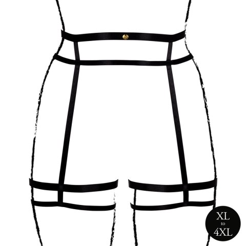 Obsessive Double Strap Garter Belt Plus Size czarny XL-4XL regulowany
