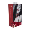Ouch! Milan Collection Obroża z Smyczą Skora Ekoskora Czarna/Czerwona