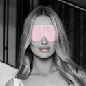 Ouch! Paris Collection Mask Blindfold Pink - skorzana opaska na oczy