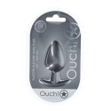 Ouch! Smooth Korek Silikonowy Large 8,9 cm anatomiczny, kolor gunmetal