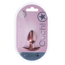 Ouch! Smooth Silicone Plug Small 6,5 cm Rose Gold - silikonowa klasyka