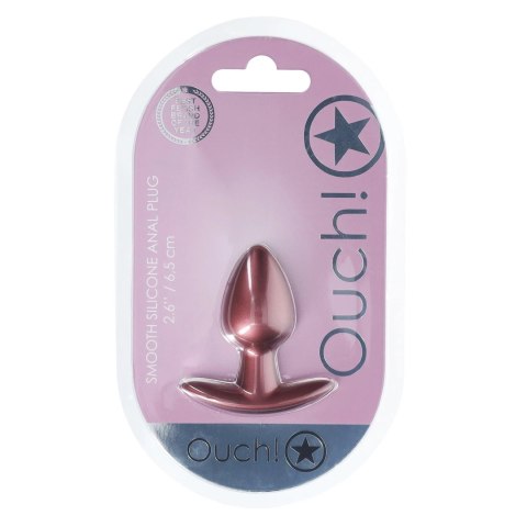 Ouch! Smooth Silicone Plug Small 6,5 cm Rose Gold - silikonowa klasyka