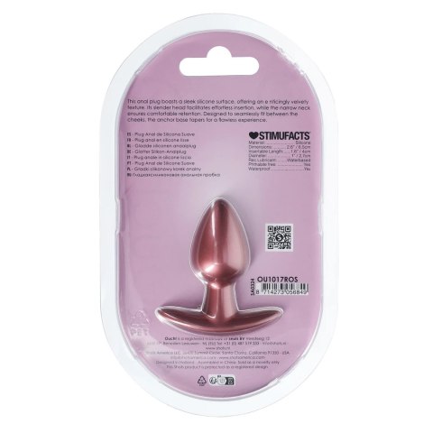 Ouch! Smooth Silicone Plug Small 6,5 cm Rose Gold - silikonowa klasyka
