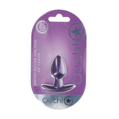Ouch! Smooth Silicone Plug Small 6,5 cm metaliczny fioletowy