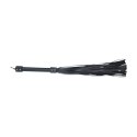 Ouch! Venice Collection Flogger Black - elegancki bat skorzany z uchwytem