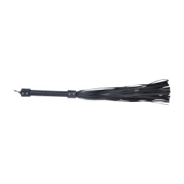 Ouch! Venice Collection Flogger Black - elegancki bat skorzany z uchwytem