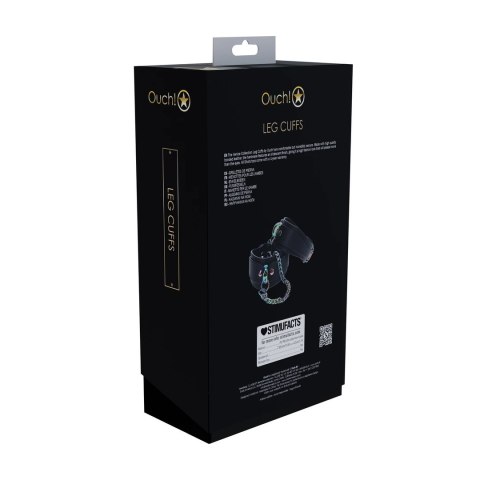 Ouch! Venice Collection kajdanki na kostki czarne regulowane skorzane