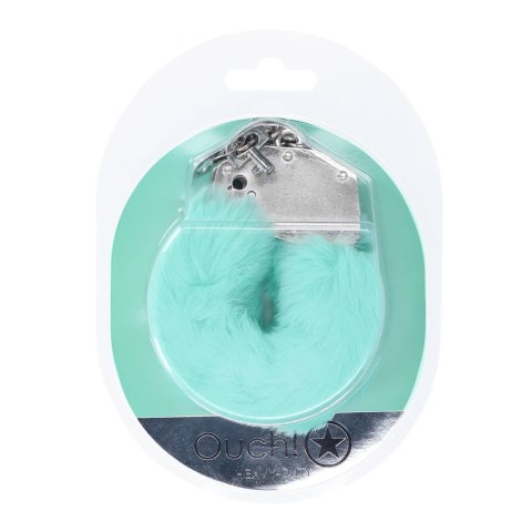 Ouch! Wytrzymałe kajdanki z futerkiem - zielone Powder Green