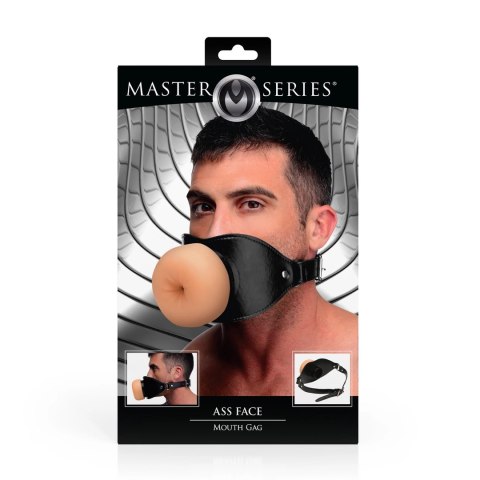 XR Brands Ass Face Mouth Gag - anatomiczna maska z regulowanym paskiem