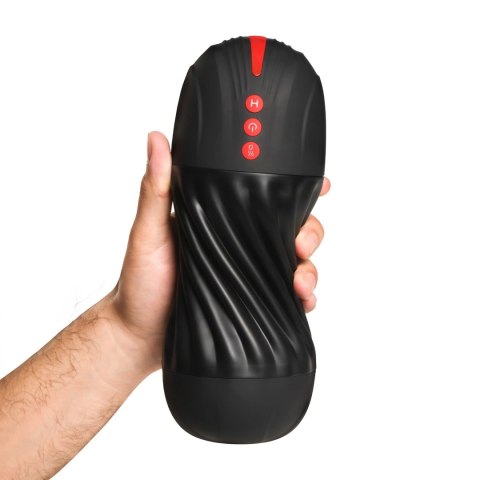 XR Brands Sucking Vibrating System Black - automatyczna maszyna intymna TPE