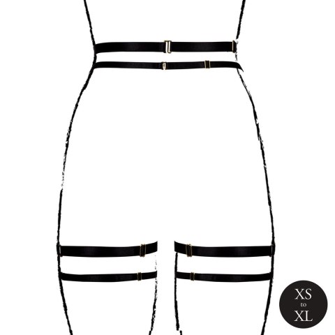 Shots Double Strap Pas Garter Regulowany Czarny One Size